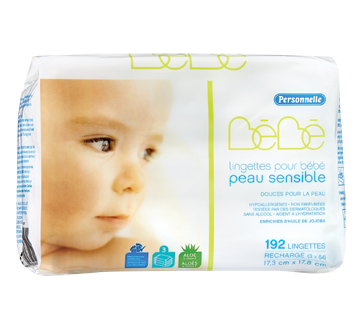 Lingettes Pour Bebe Peau Sensible 192 Unites Personnelle Bebe Lingette Humide Jean Coutu