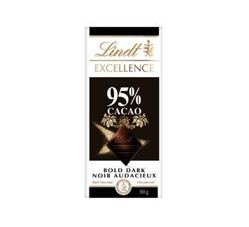 Excellence barre chocolat 95%, noir audacieux, 80 g