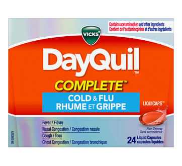 Image du produit Vicks - NyQuil Complete Liquicaps rhume et grippe sans somnolence, 24 unités