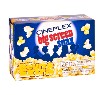 Image du produit Cineplex - Maïs à éclater au micro-ondes, extra beurre, 255 g