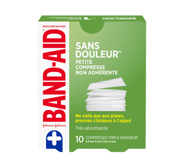 Petites compresses non adhérentes stériles sans douleur, 10 unités