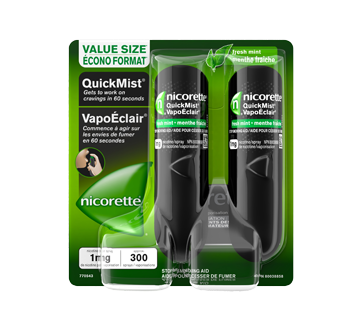 Image du produit Nicorette - VapoÉclair vaporisation de nicotine 1 mg, 2 unités, menthe fraiche