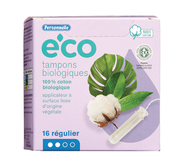 e'co tampons biologiques, régulier, 16 unités