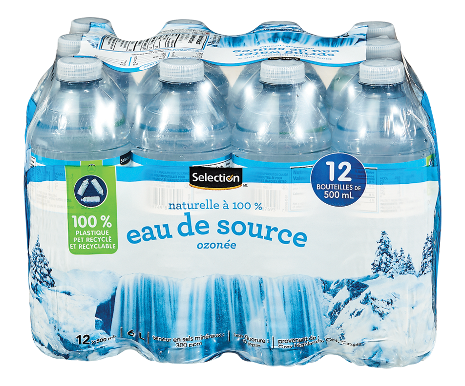 Eau de source ozonée naturelle à 100, 12 X 500 ml Selection Eau naturelle Jean Coutu Eau de source ozonée naturelle à 100, 12 X 500 ml Selection Eau naturelle Jean Coutu