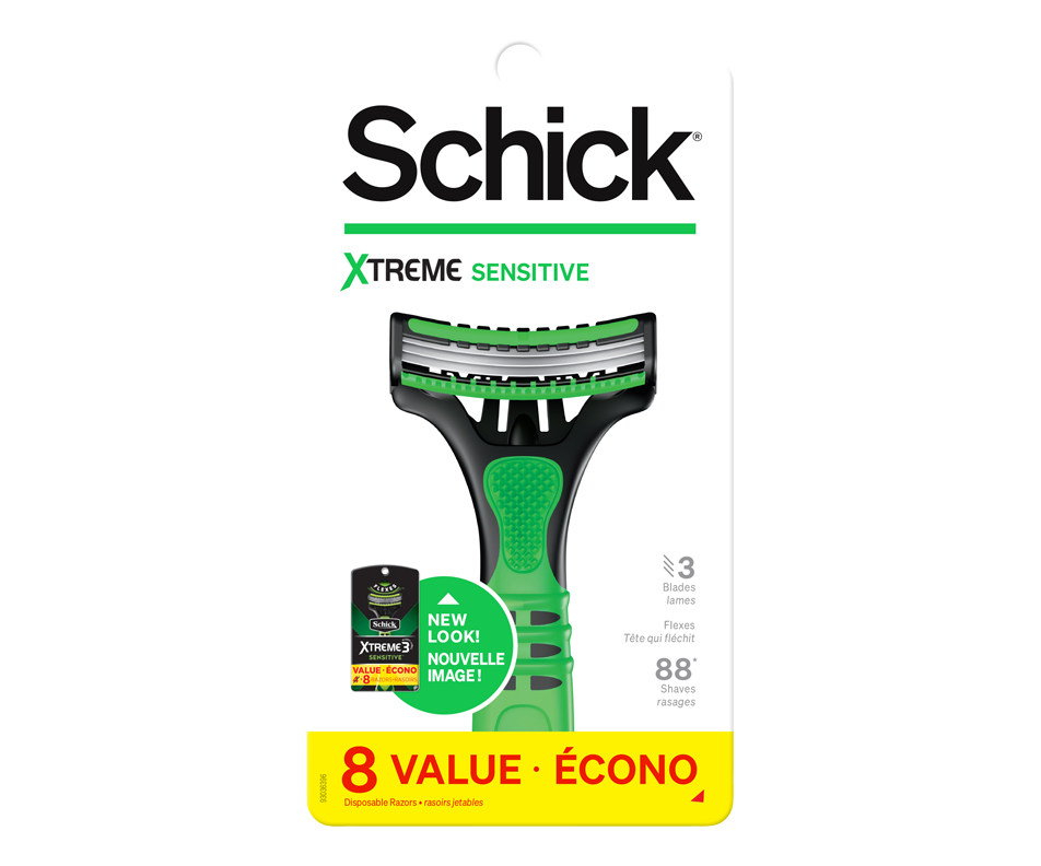 Xtreme3 Sensitive rasoirs jetables, 8 unités Schick Rasoir manuel