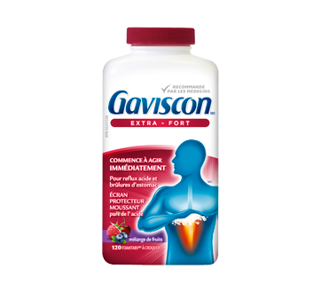 Image du produit Gaviscon - Gaviscon extra-fort croquables, 120 unités, mélange de fruits