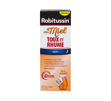 Image du produit Robitussin - Sirop au miel toux et rhume nuit, 230 ml