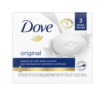 Image du produit Dove - Pain de beauté blanc, 3 unités