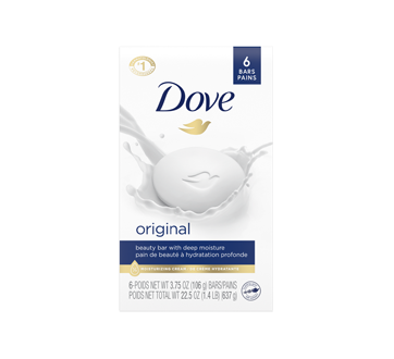 Image du produit Dove - Pain de beauté blanc, 6 unités