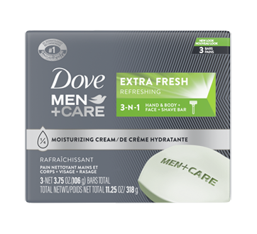 Image du produit Dove Men + Care - Pain nettoyant corps + visage, 318 g, extra frais