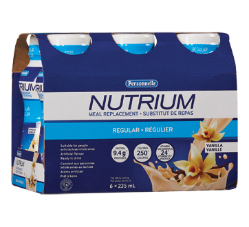 Image du produit Personnelle - Nutrium substitut de repas régulier, 6 x 235 ml, vanille
