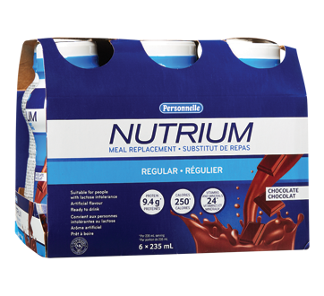 Image du produit Personnelle - Nutrium substitut de repas régulier, 6 x 235 ml, chocolat