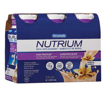 Image du produit Personnelle - Nutrium substitut de repas hyperprotéiné, 6 x 235 ml, vanille