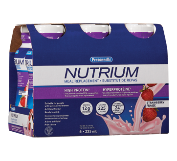 Image du produit Personnelle - Nutrium substitut de repas hyperprotéiné, 6 x 235 ml, fraise