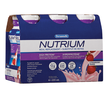 Nutrium substitut de repas hyperprotéiné, 6 x 235 ml, fraise
