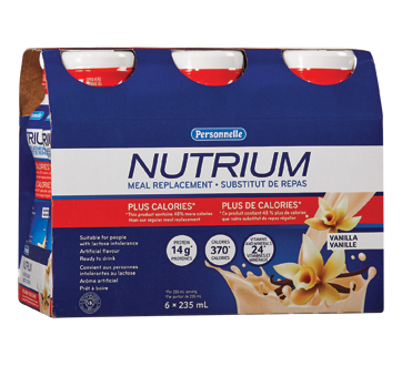 Image du produit Personnelle - Nutrium substitut de repas plus de calories, 6 x 235 ml, vanille