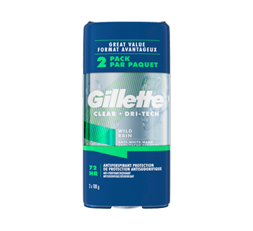 Image du produit Gillette - Xtend antisudorifique et désodorisant en gel transparent, 2 x 108 g, pluie sauvage