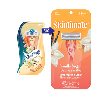Image 2 du produit Skintimate - Rasoirs jetables pour femmes, doucement exfoliant, 4 unités, sucre vanillé
