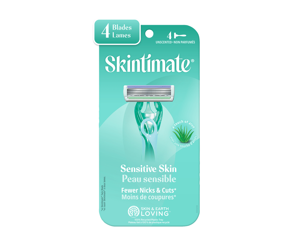 Rasoirs jetables pour femmes, peau sensible, 4 unités Skintimate Rasoir manuel Jean Coutu