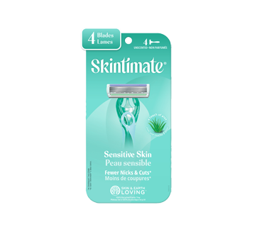 Image 1 du produit Skintimate - Rasoirs jetables pour femmes, peau sensible, 4 unités