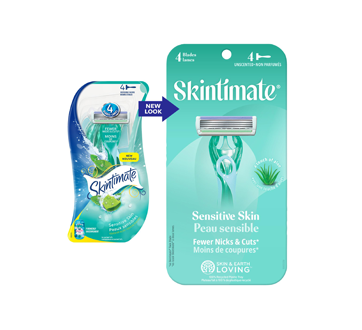 Image 2 du produit Skintimate - Rasoirs jetables pour femmes, peau sensible, 4 unités
