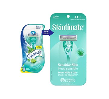 Image 2 du produit Skintimate - Rasoirs jetables pour femmes, peau sensible, 4 unités