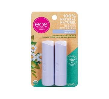 Image du produit eos - Baume à lèvres 100% naturel au karité, 2 x 4 g, camomille