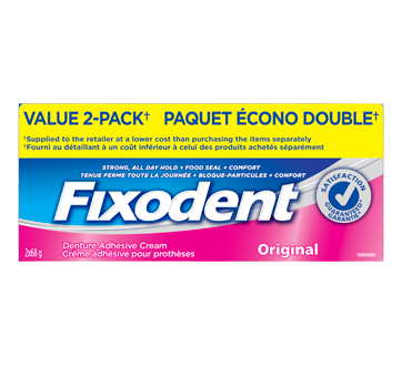 Fixodent crème adhésive pour prothèses, 2 x 68 g