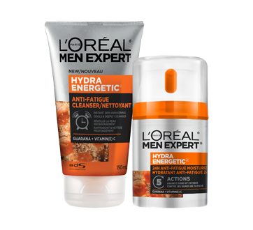 Image du produit L'Oréal Paris - Hydra Energetic nettoyant + hydratant anti-fatigue 24H avec Guarana + Vitamine C, 2 x 50 ml