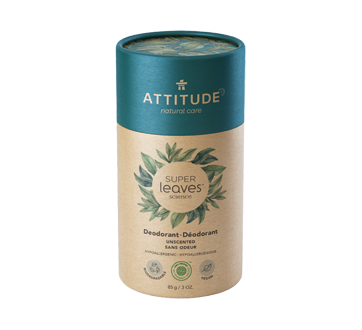 Image 2 du produit Attitude - Super Leaves déodorant naturel sans plastique, 85 g, sans odeur