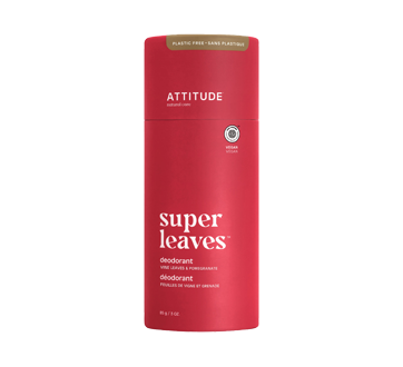 Image 1 du produit Attitude - Super Leaves déodorant naturel sans plastique, 85 g, feuilles de vigne rouge