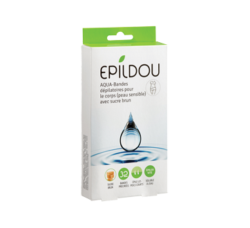 Aqua-bandes dépilatoires pour le corps, peau sensible, 32 unités