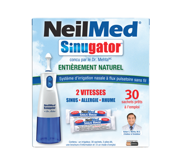 Sinugator système d'irrigation nasale à flux pulsatoire sans fil, 1 unité –  NeilMed : Vaporisateur nasal