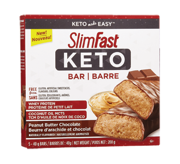 Image du produit SlimFast - Keto barres, 5 x 40 g, chocolat au beurre d'arachide