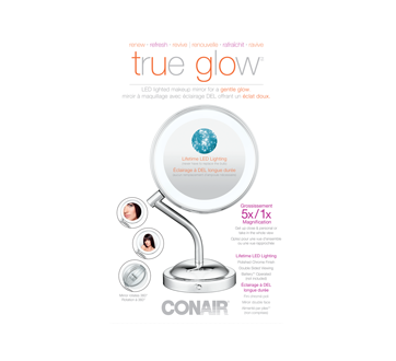 True Glow miroir à maquillage avec éclairage DEL offrant un éclat doux, 1 unité