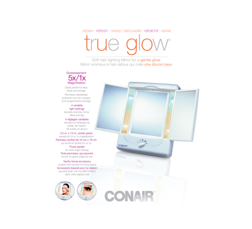 True Glow miroir lumineux à halo laiteux qui crée une lueur douce, 1 unité