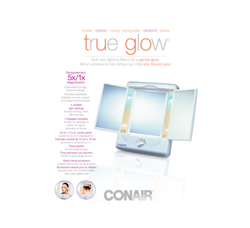 True Glow miroir lumineux à halo laiteux qui crée une lueur douce, 1 unité