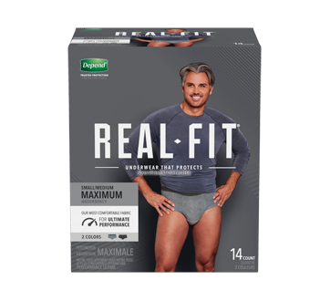 Image du produit Depend - Sous-vêtement d'incontinence Depend Real Fit pour hommes, absorption maximale, 14 unités, P/M