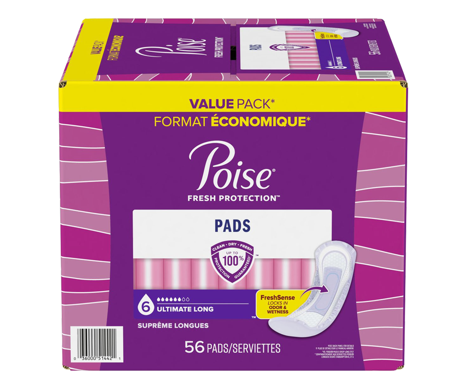 Serviettes pour incontinence, absorption suprême, 56 unités, long