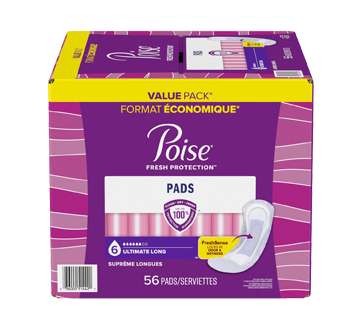 Serviettes pour incontinence, absorption suprême, 56 unités, long