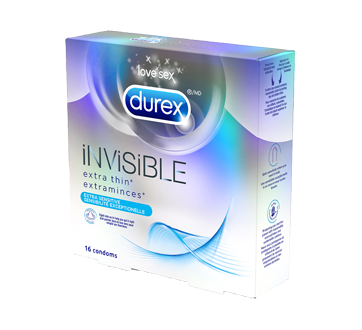 Image du produit Durex - Condoms Invisible extraminces sensibilité exceptionnelle, 16 unités