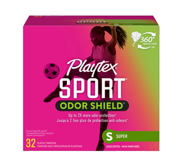Sport Odor Shield tampons non parfumés, 32 unités, super