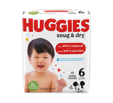 Couches Snug & Dry, 19 unités, taille 6