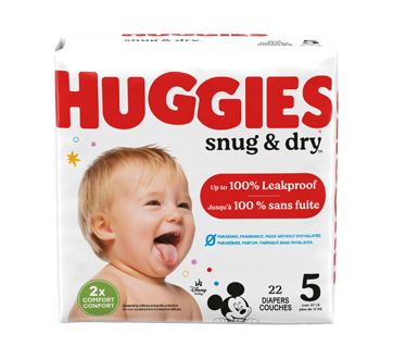 Couches Snug & Dry, 22 unités, taille 5
