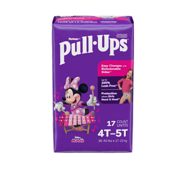 Sous-vêtements d'entraînement Pull-Ups Learning Designs pour filles, 17 unités, 4T-5T
