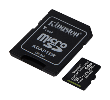 Carte Micro SD 64 Go, Carte Mémoire microSDXC + Adaptateur SD