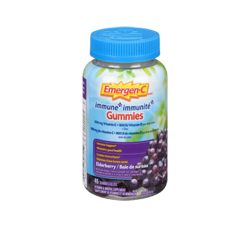 Image du produit Emergen-C - Immunité+ supplément de vitamines et de minéraux gelées, 45 unités, baie de sureau