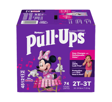Image du produit Pull-Ups - Sous-vêtements d'entraînement Learning Designs pour filles, 74 unités, 2T-3T