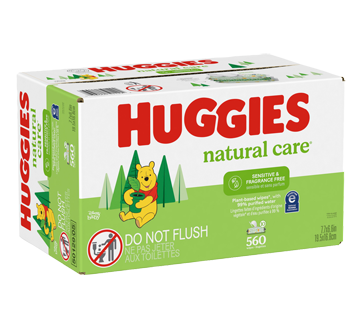 Image 2 du produit Huggies - Natural Care lingettes pour bébés pour peau sensible, non parfumées, 560 unités