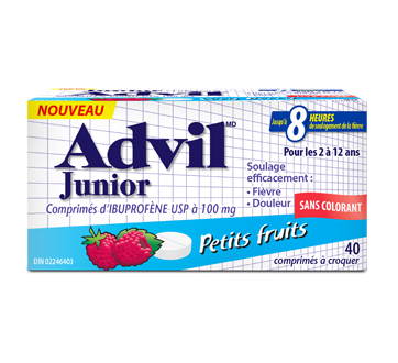 Image du produit Advil - Advil Junior Comprimés d'ibuprofène USP à 100 mg, 40 unités, petits fruits